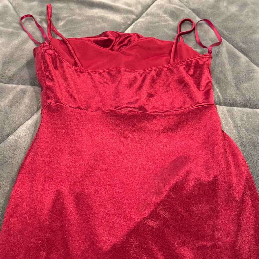 Windsor Red Satin Maxi Dress - Picture 2 of 2